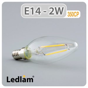 Ledlam E14 350CP 2W LED Filament Candle Bulb 01 1