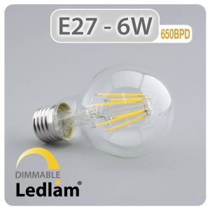 Ledlam E27 650BPD 6W LED Filament Bulb dimmable 01 1