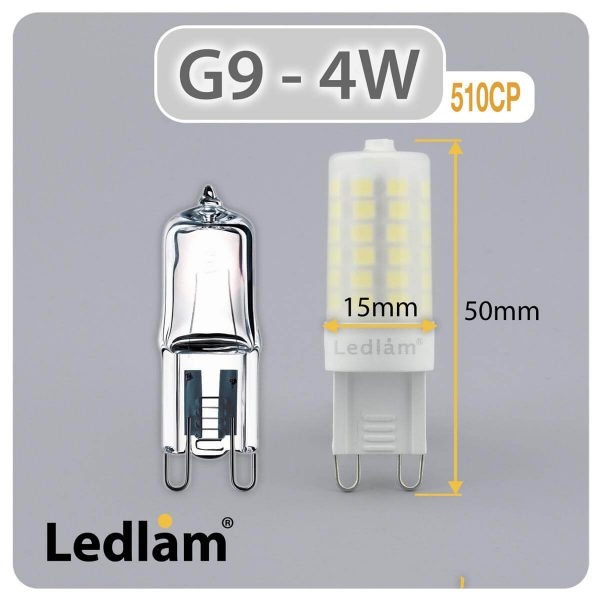 Ledlam G9 LED Capsule Bulb 4W 510CP Dimensions 1