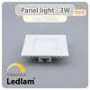 Ledlam LED Panel Light 3W Square 99SPD dimmable Day White 30778