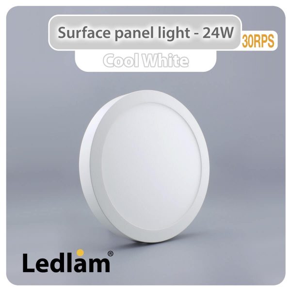 Ledlam LED Surface Panel Light 24W Round 30RPS Cool White 30739