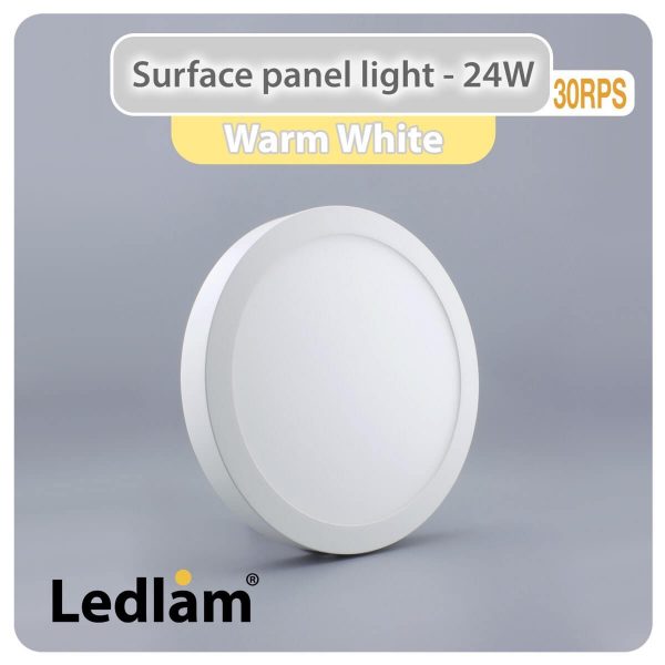 Ledlam LED Surface Panel Light 24W Round 30RPS Warm White 30737