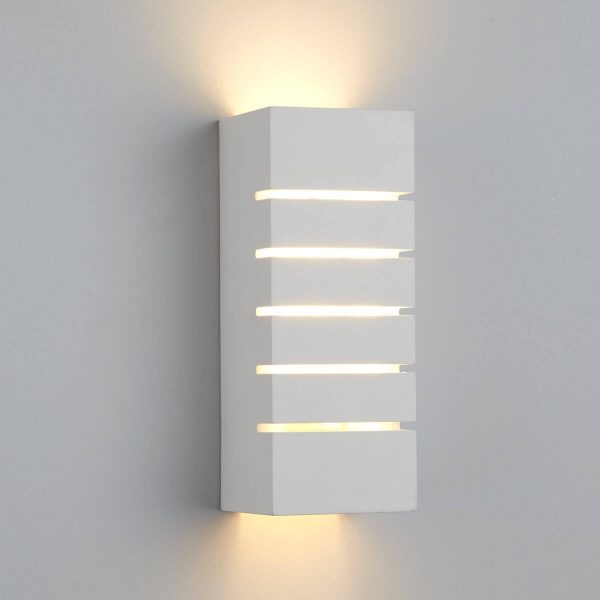 Searchlight WHITE RECTANGLE PLASTER WALL LIGHT 4274 03