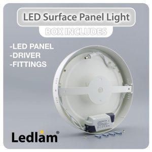 Ledlam LED Surface Panel Light 24W Round 30RPSD dimmable 02