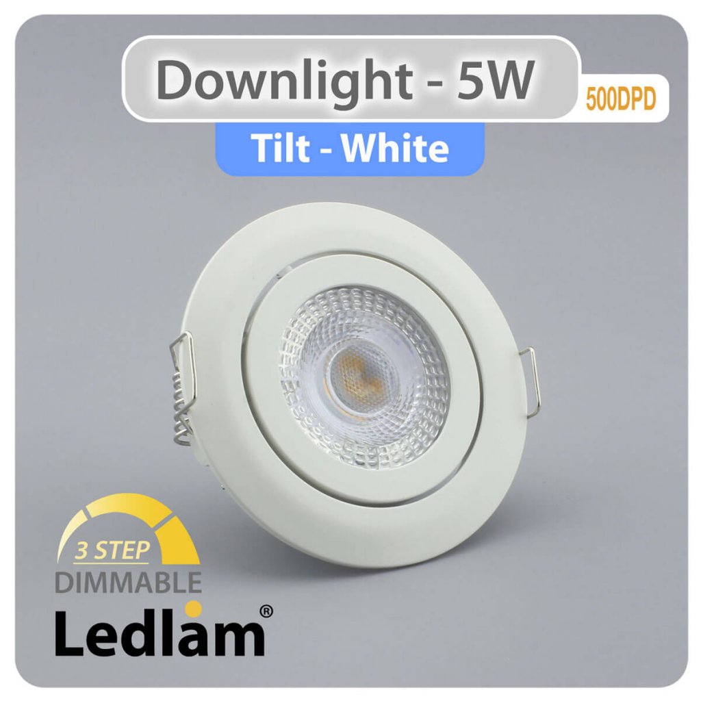 Ledlam Ledlam Downlight LED 5W Tilt 500DPD 3 STEP Dimmable black Copy 01