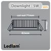 Ledlam-Ledlam-Downlight-LED-5W-Tilt-500DPD-3-STEP-Dimmable-brushed-steel-Dimensions